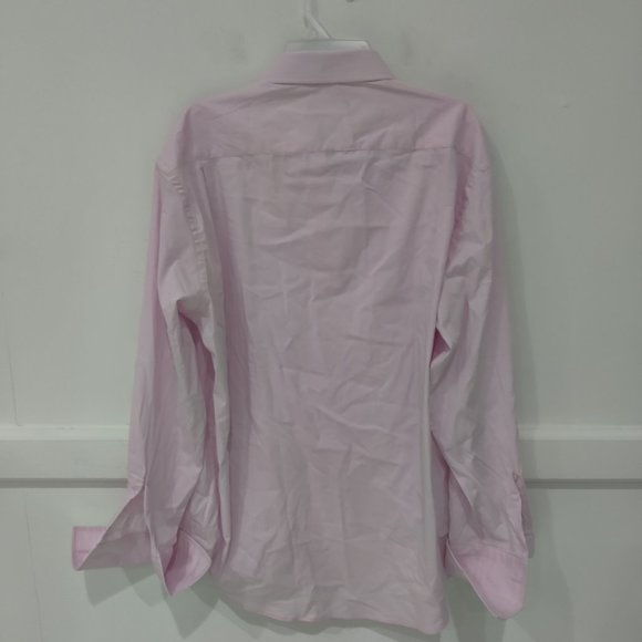 NWT Issac Mizrahi Mens Slim Fit Stretch Dress Shirt Pink Size 17 34/35 $80 2A105 - Picture 2 of 2